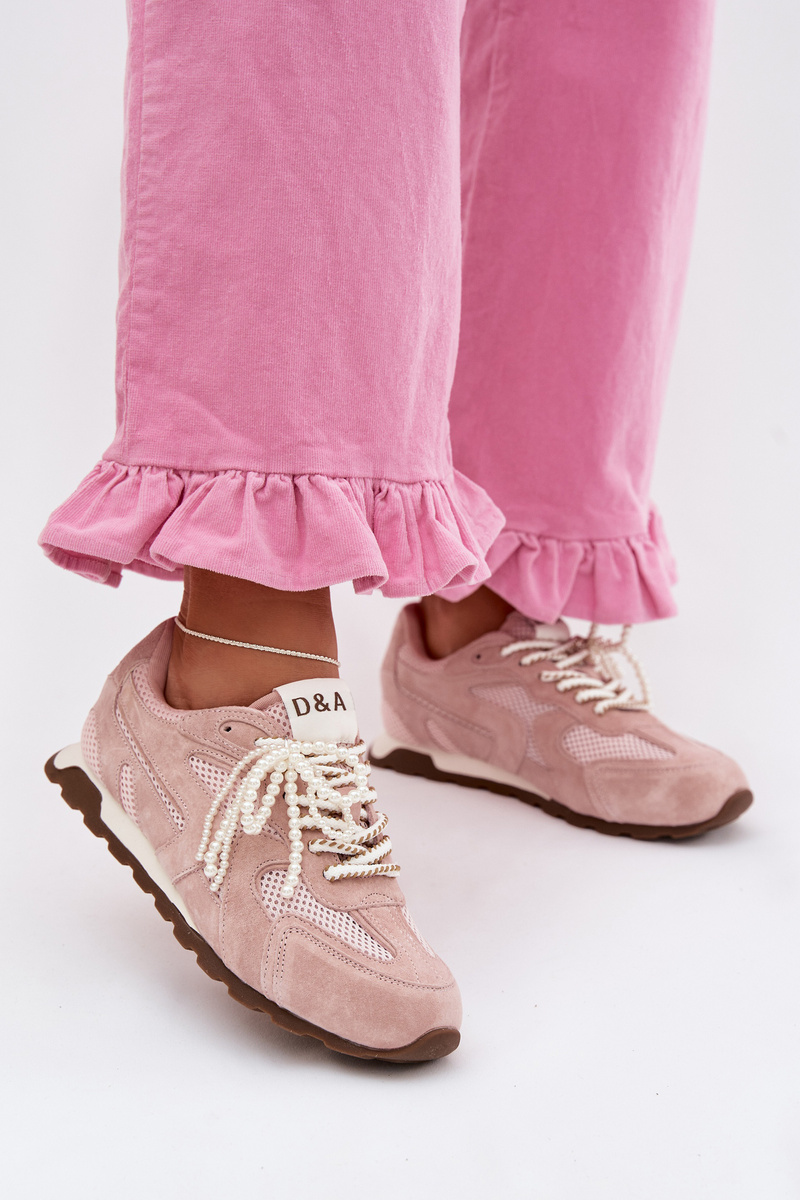 Дамски маратонки от кожа и велур D&amp;A