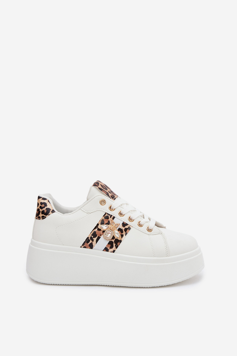 Dámske sneakersy na platforme s ozdobou