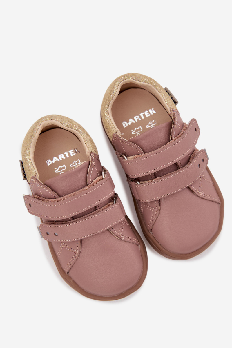 Bartek Detské kožené barefoot topánky ružové