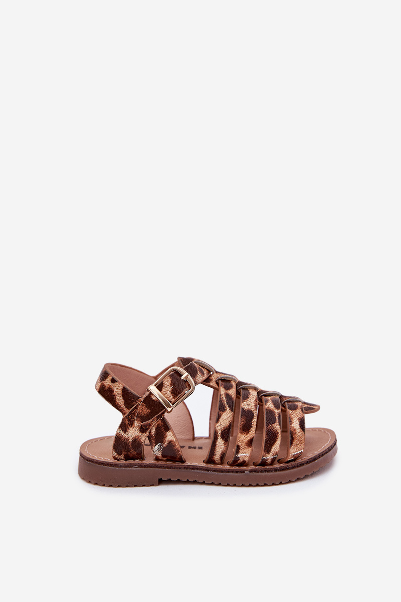 Boto Detské Sandále Dievčenské Z Eko Kože Leopard Mariana