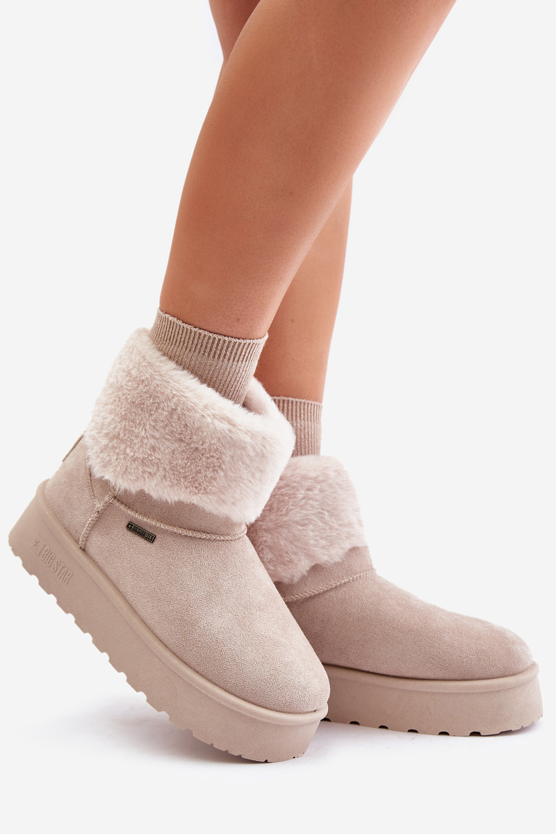 Platform Snow Boots with Fur Big Star Light Beige