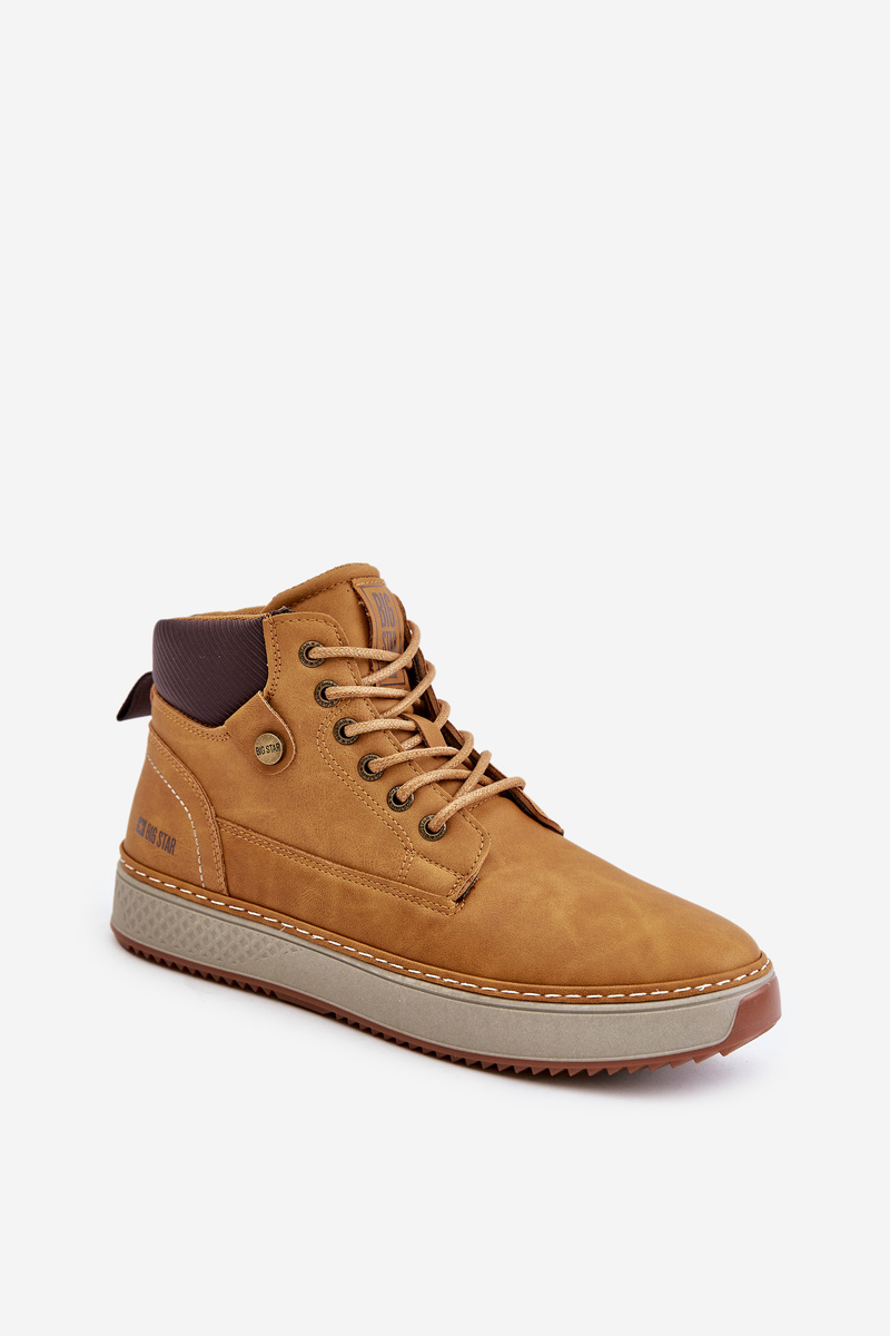 Lace-up men&#039;s ankle boots Big Star Hi-Poly System Camel