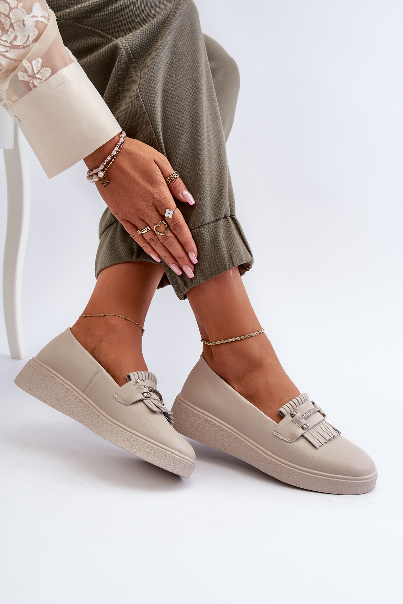 Mocasini cu platformă din piele pentru femei