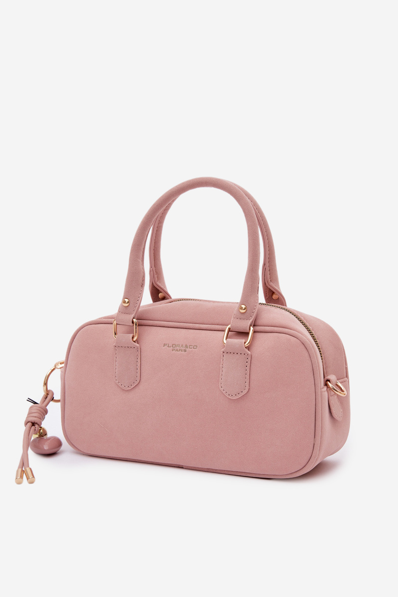 Flora&Co Malá Boxová Kabelka z Eko Semišu Ružová