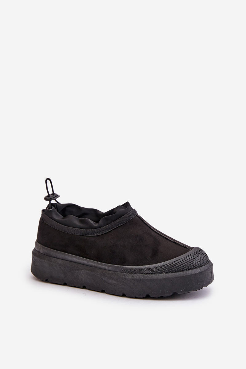Women&#039;s Platform Snow Boots With Low Shaving Black Izamine