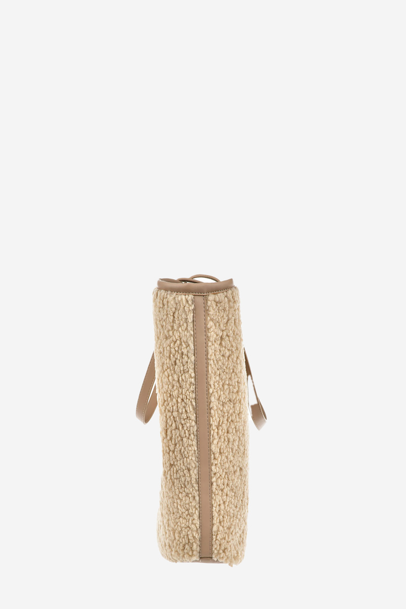 Big Star beige shopper bag with sheepskin