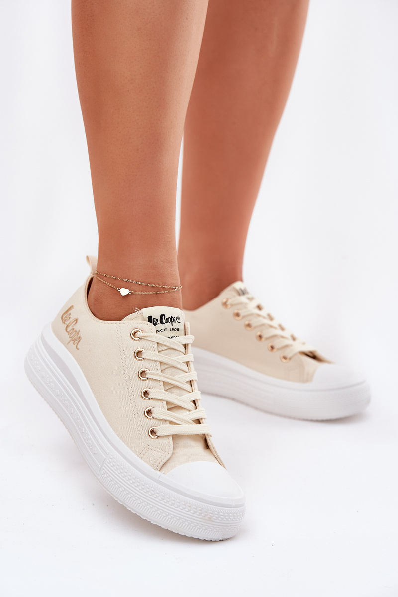 Dámske Tenisky Na Platforme Béžové Lee Cooper