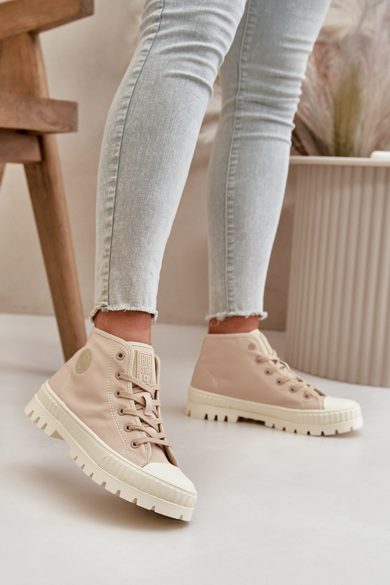Women's high-ankle sneakers Big Star Beige