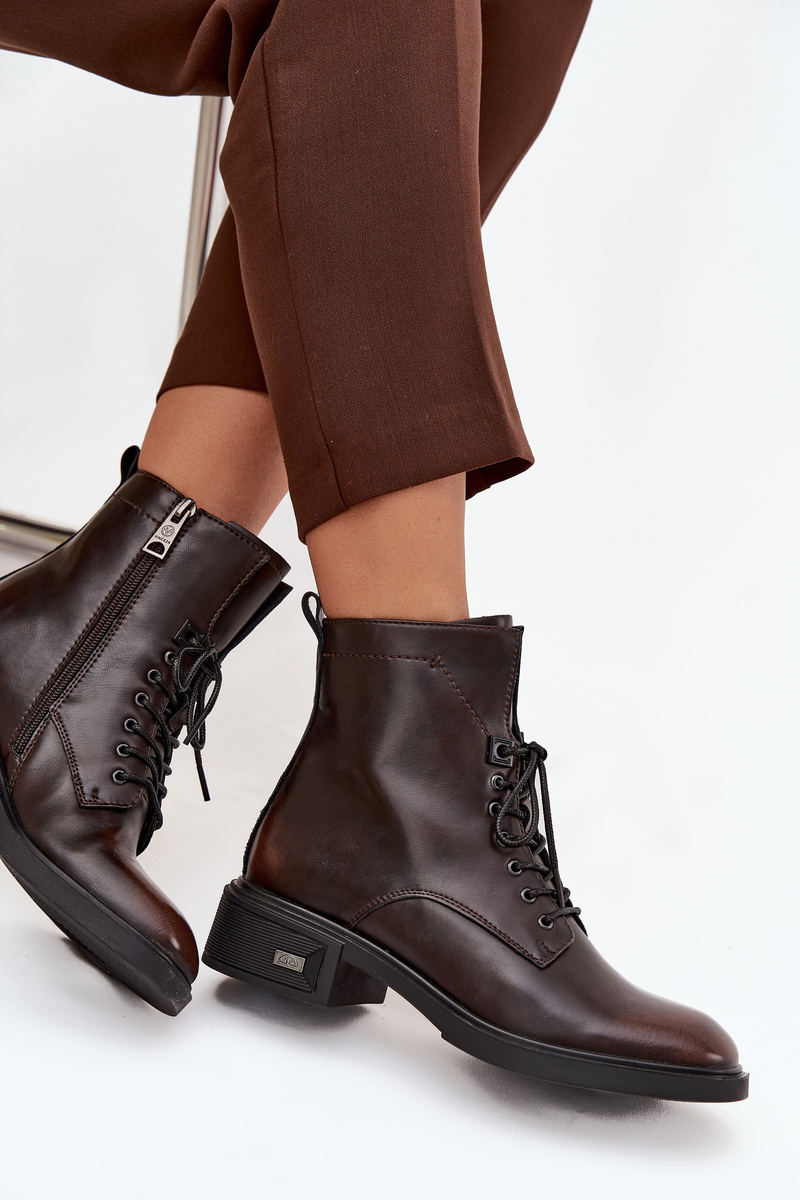 Dámske čižmy z pravej kože na nízkom opätku vyhriate Vinceza