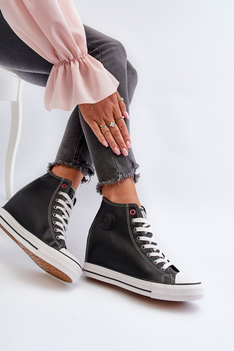Women's Wedge Sneakers Cross Jeans Black