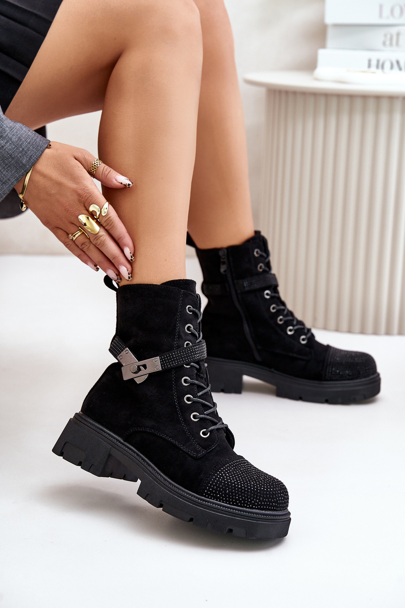 Insulated Ankle Boots Workery with S.Barski Decoration Black