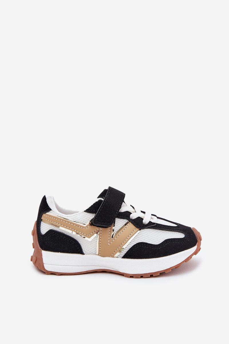 Boto Детски маратонки с велкро бяло-черни Tezzu