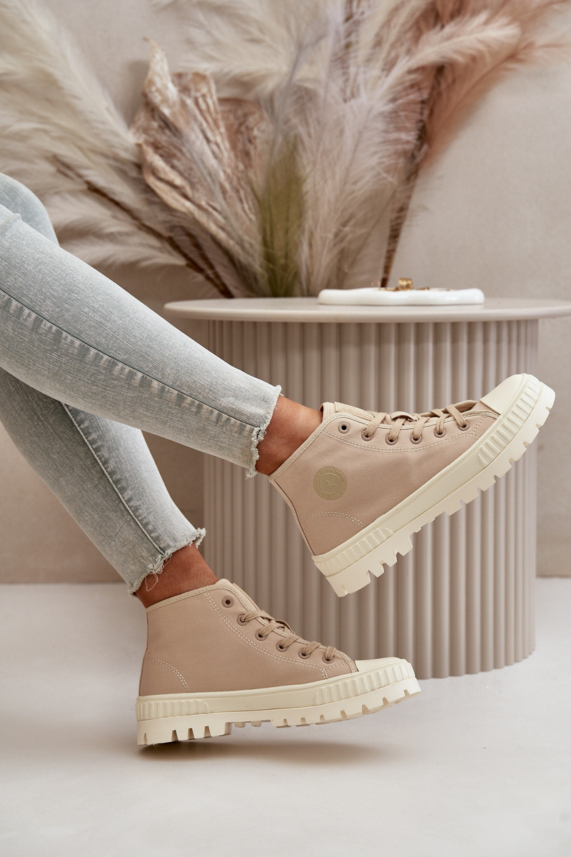 Women's high-ankle sneakers Big Star Beige