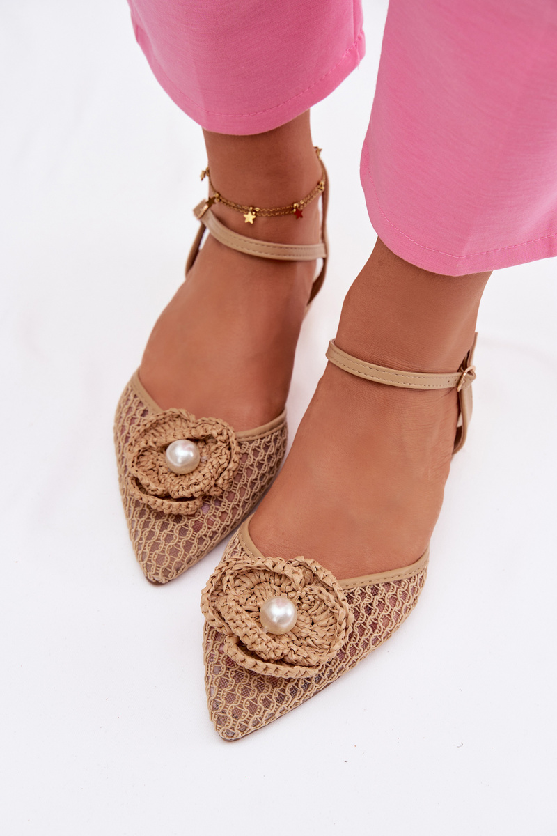 Дамски сандали с декориран блоков ток