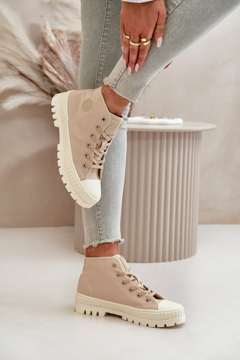 Women's high-ankle sneakers Big Star Beige