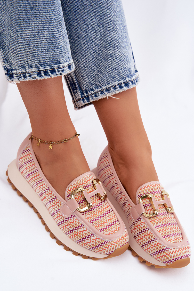 Dámske slip-on tenisky s zlatým detailom GOE