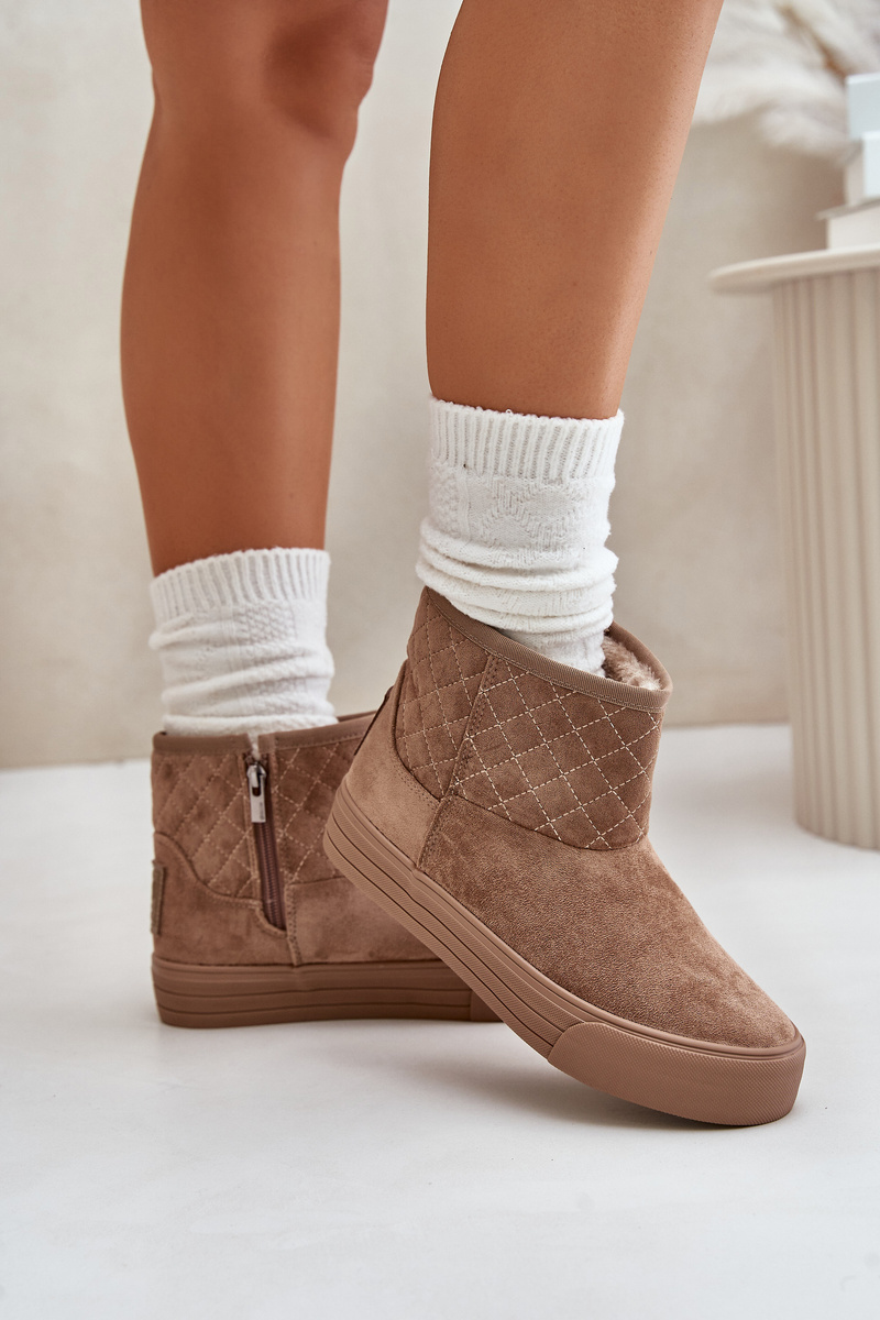 Ankle snow boots with zip insulated with fur Big Star beige