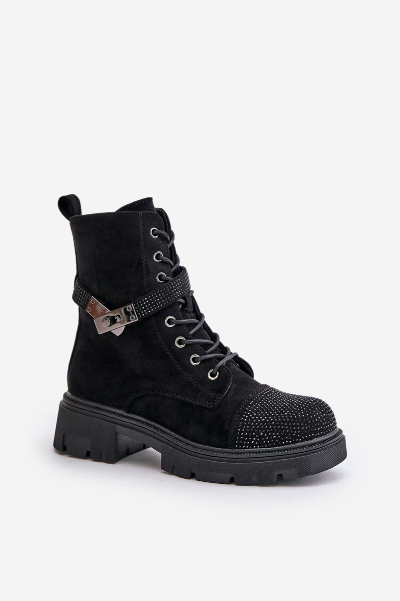 Insulated Ankle Boots Workery with S.Barski Decoration Black
