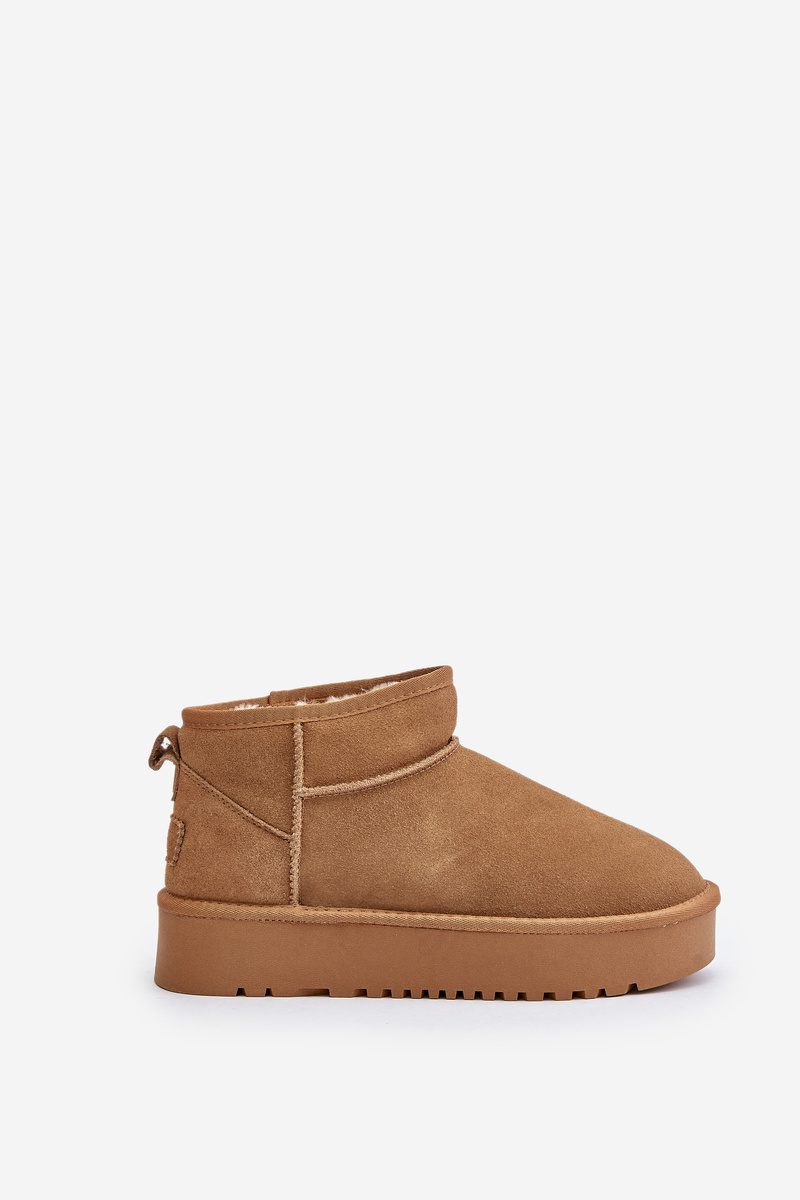 Leather suede snow boots on the Camel Nereviana platform