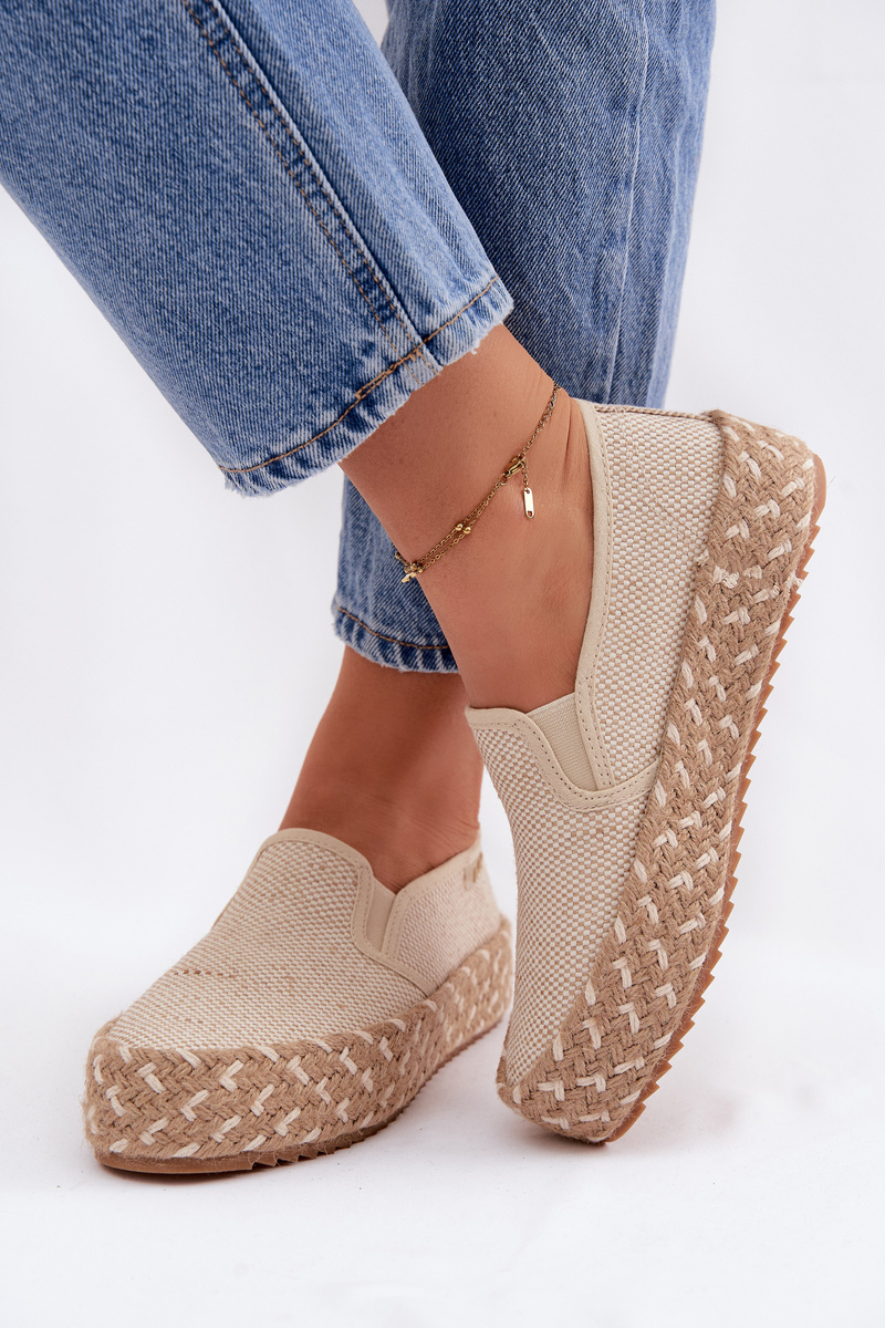 Dámske platformové espadrilky s pletenými detailmi