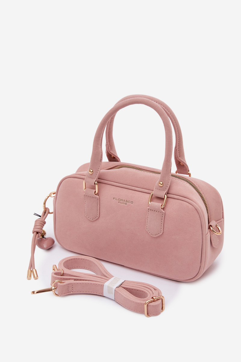Flora&Co Malá Boxová Kabelka z Eko Semišu Ružová