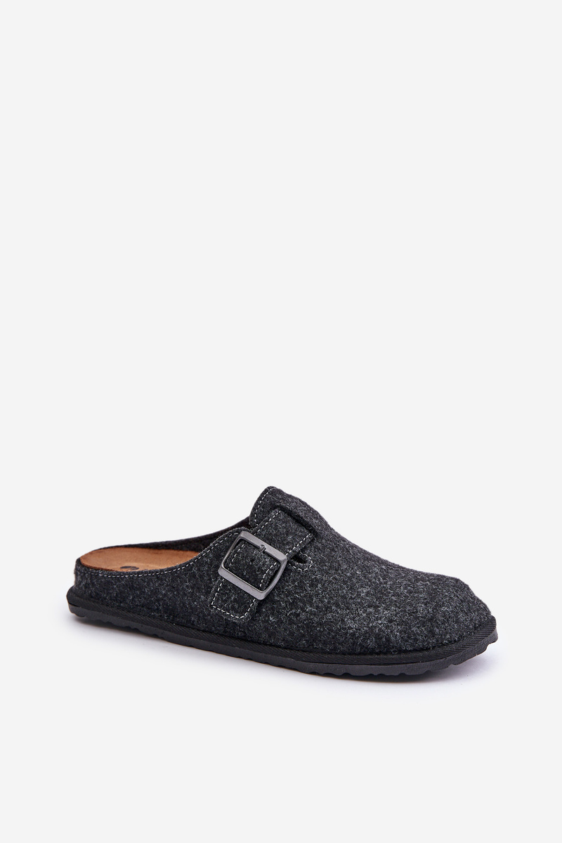 Comfortable men&#039;s slippers with Inblu buckle graphite
