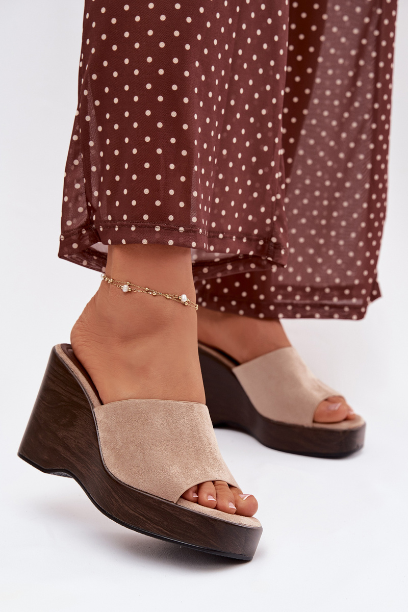 Дамски сандали на платформа Boto бежови Ravelia