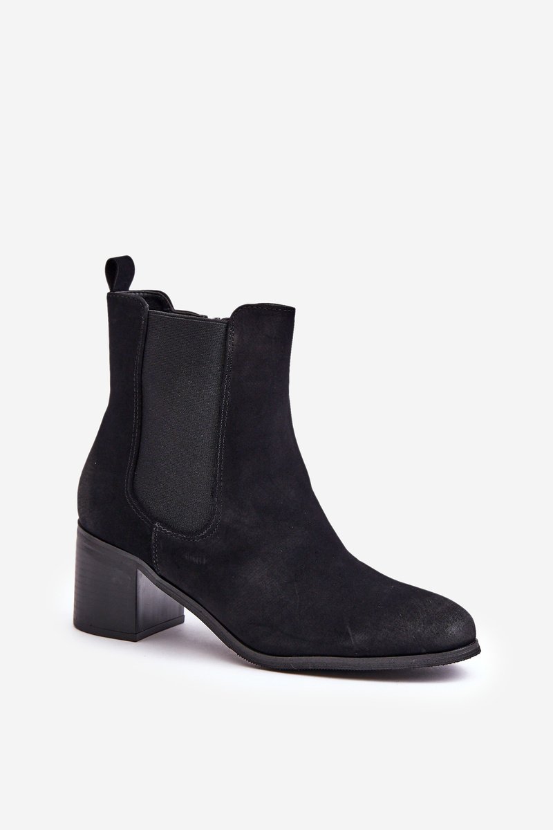 Insulated women's ankle boots with heels black Radeya