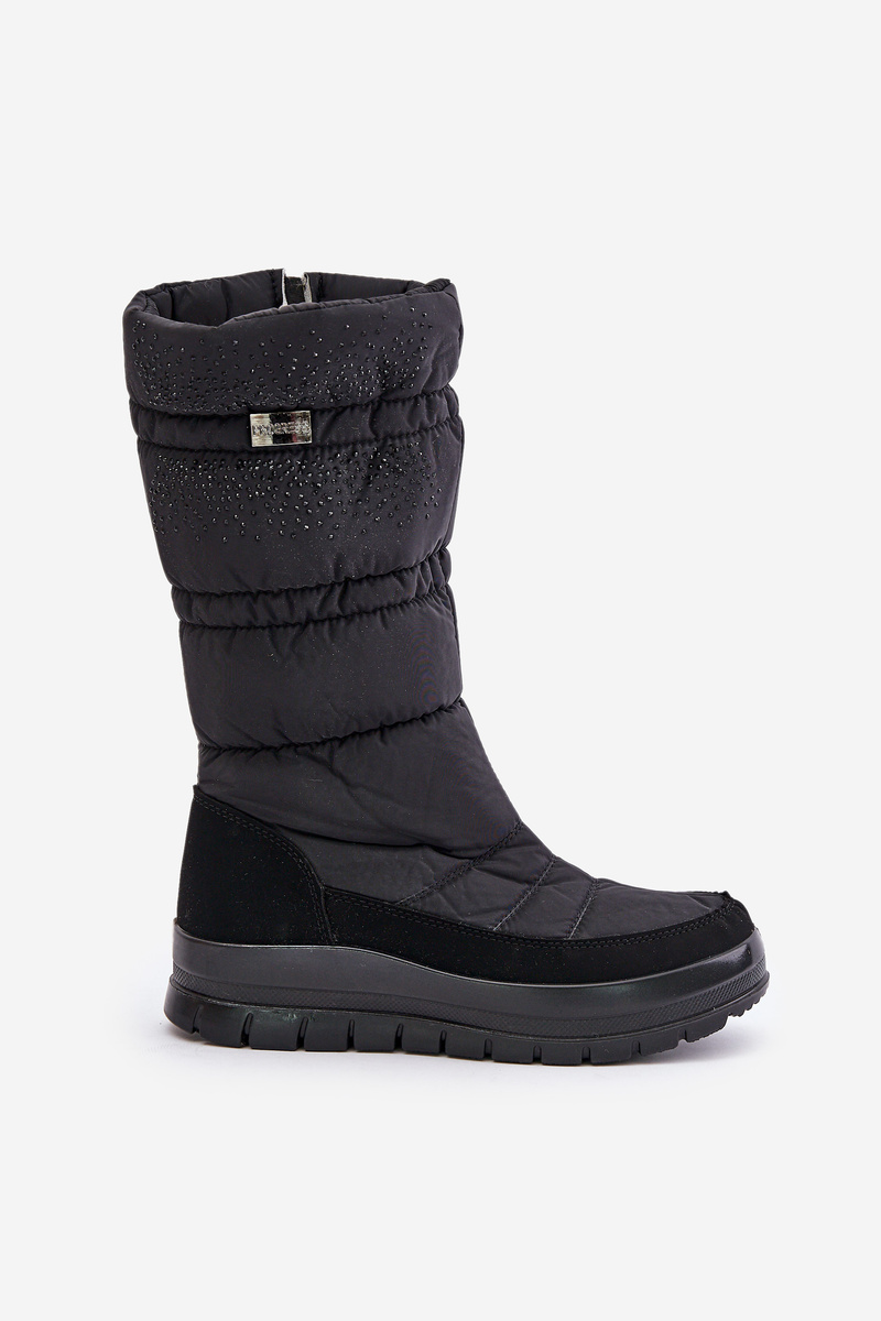 Women&#039;s snow boots with Progress decoration black