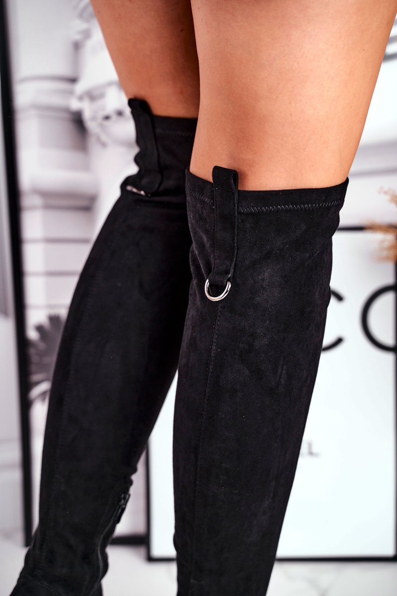 Ghete înalte peste genunchi pentru femei, din piele întoarsă ecologică