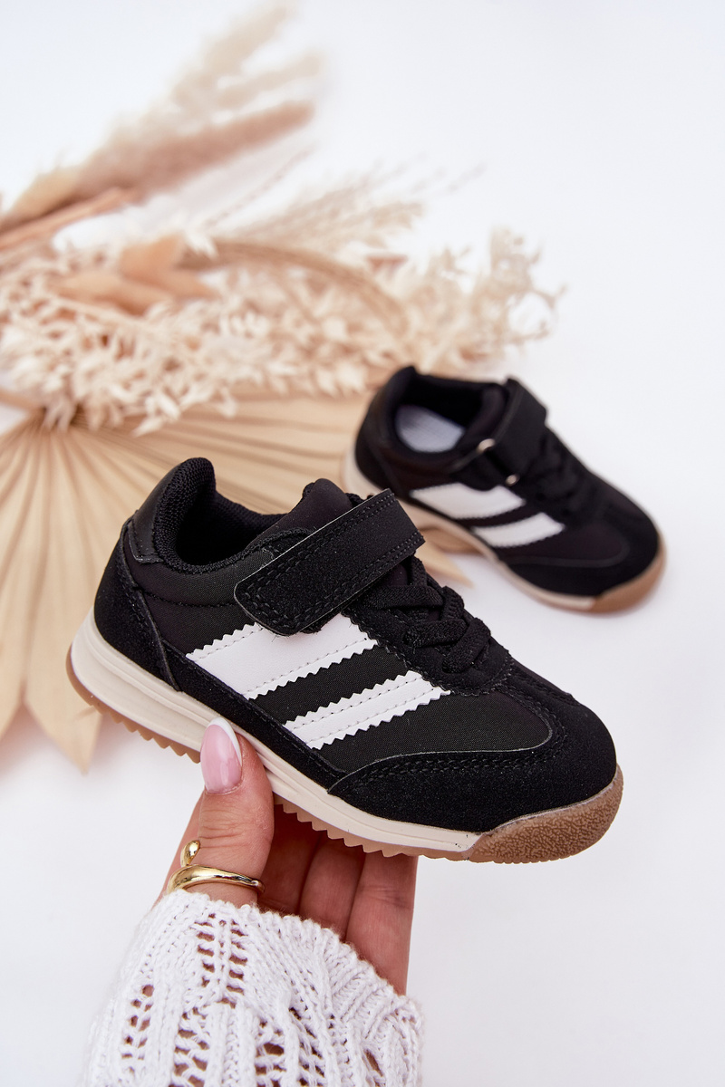 Boto Dětské Sneakersy Sportovní Boty Na Suchý Zip Černé Viona