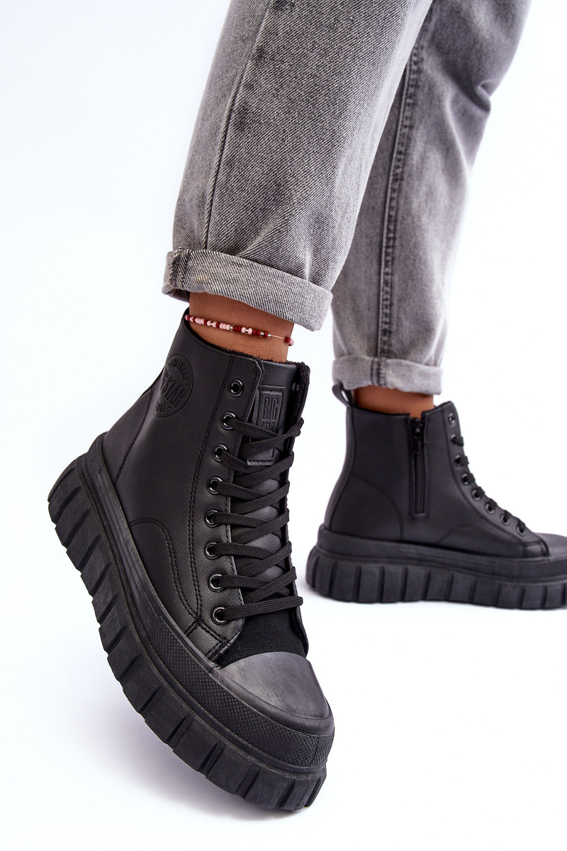 BIG STAR SHOES Izolované kožené tenisky pre veľkú hviezdu