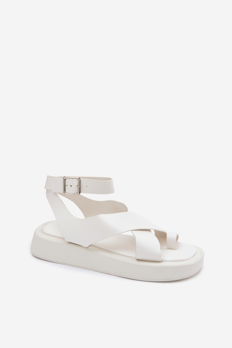Dámske sandále Zella na platforme, biele
