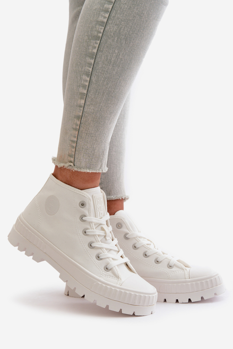 Women's sneakers with ankle choke Big Star white