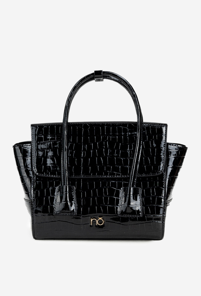 Malá kabelka krabička s reliéfnym vzorom NOBO BAG5800-M20 Čierna