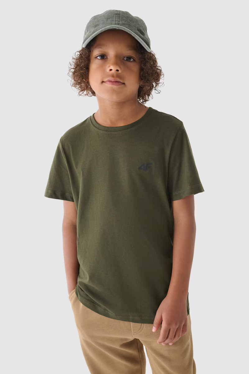 Boys Smooth Cotton T-shirt Khaki 4F 4FJWMM00TTS