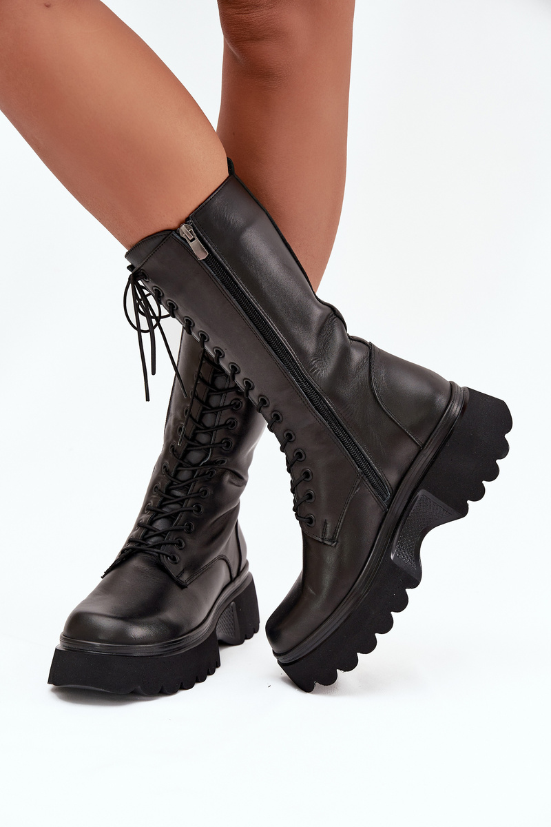 Ghete izolate din piele cu platforma Artiker