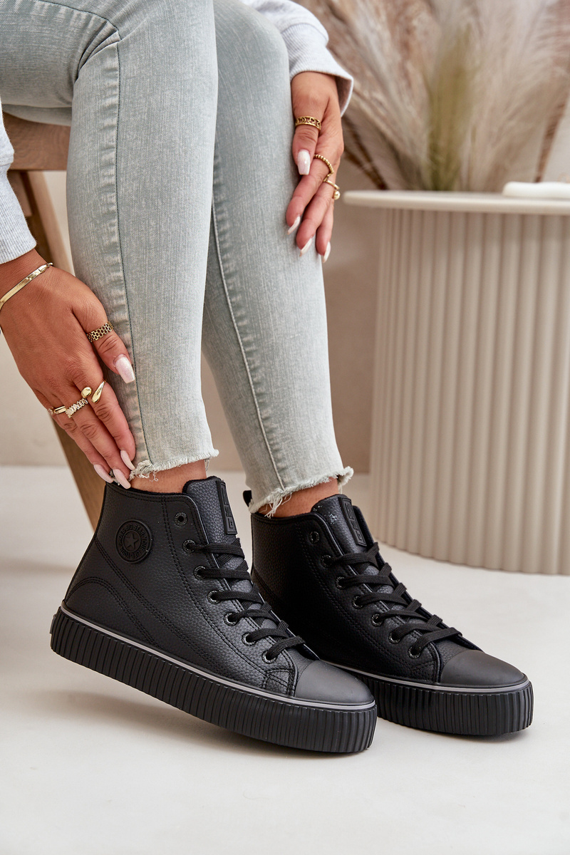 Women's insulated sneakers made of eco leather Big Star black