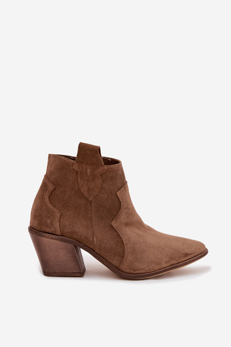 Dámske semišové členkové čižmy Zazoo 3153 khaki