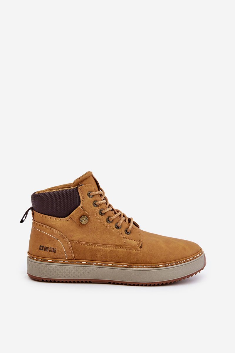 Lace-up men&#039;s ankle boots Big Star Hi-Poly System Camel