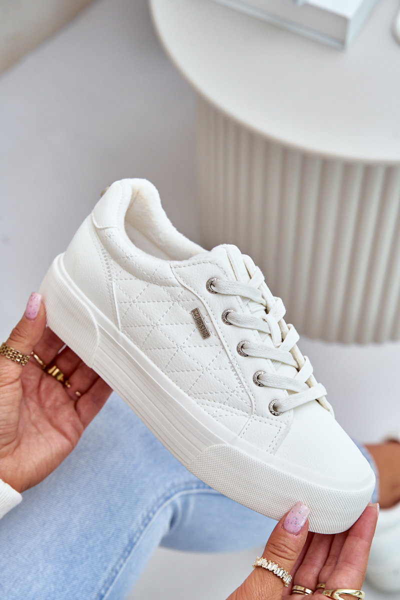 Women's insulated platform sneakers Big Star white