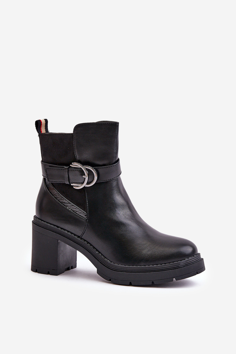 Women's ankle boots with a zipper insulated with a zipper black Inabelle