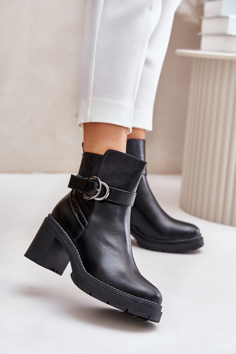 Women's ankle boots with a zipper insulated with a zipper black Inabelle