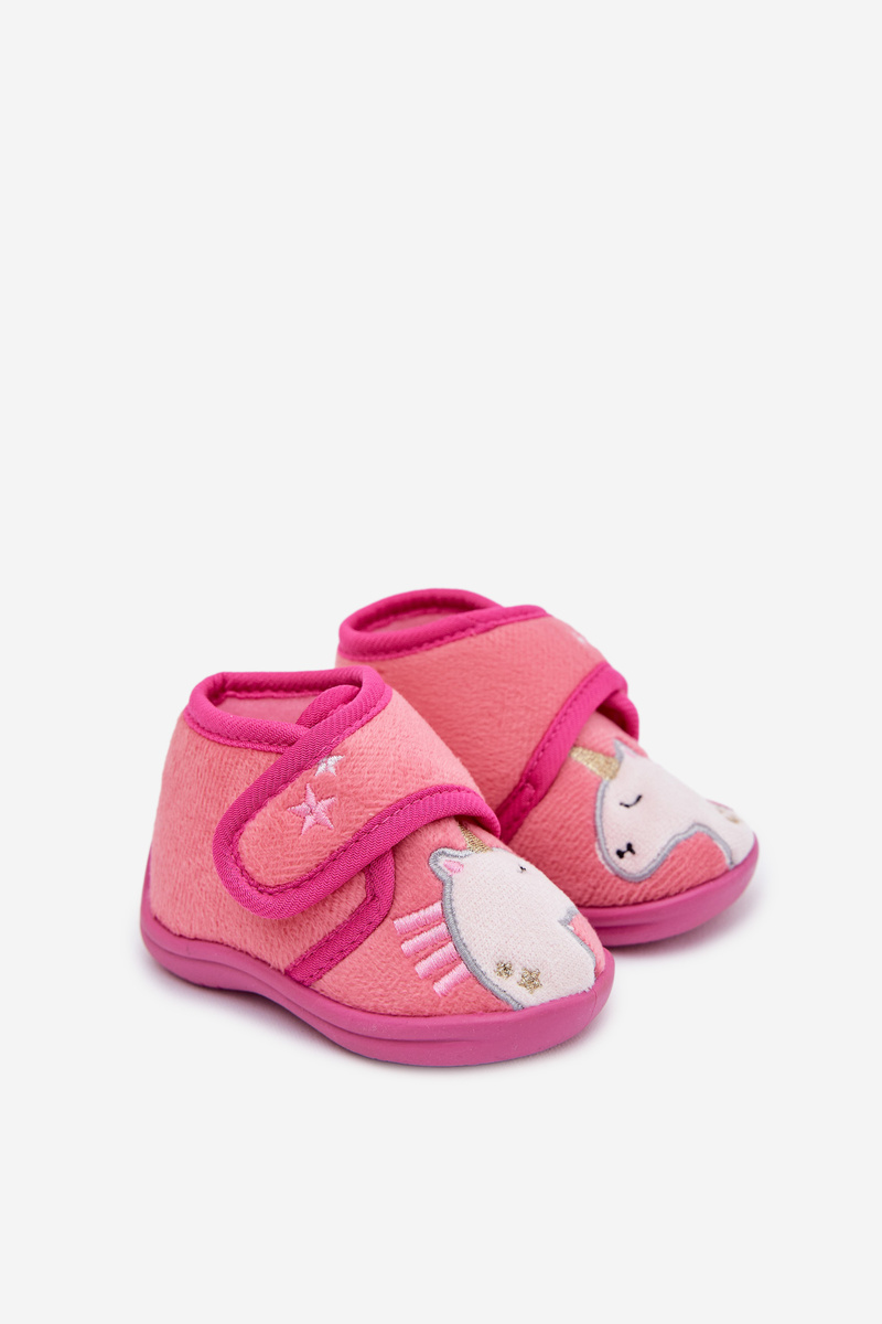 Detské papučky na suchý zips fuchsiové