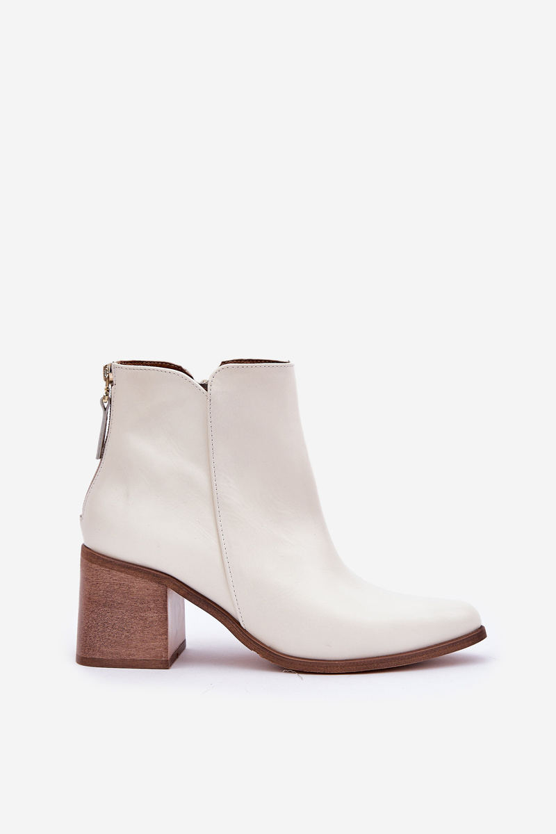 Lewski Shoes Boty Na Opätku Prírodná Koža Zazoo 3673 Biele