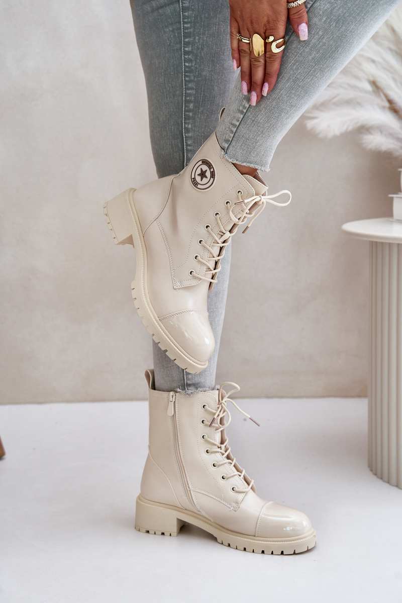 Workery ankle boots with zip insulated beige Soratta