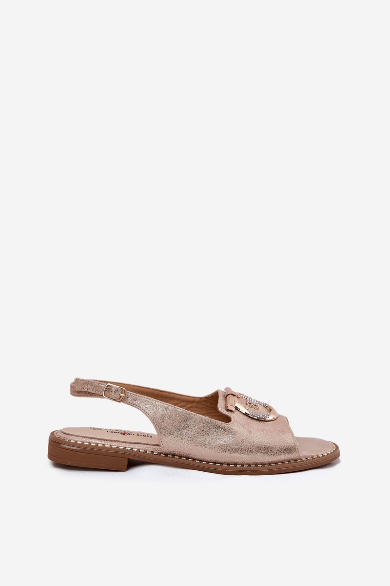 S. BARSKI Elegantné Sandále S Dekoráciou Na Plochéj Päte S.Barski