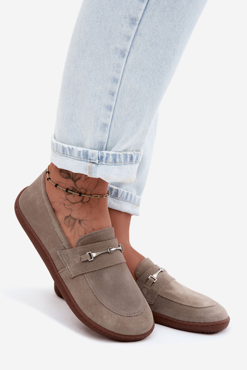 Dámske barefoot semišové mokasíny Cappuccino