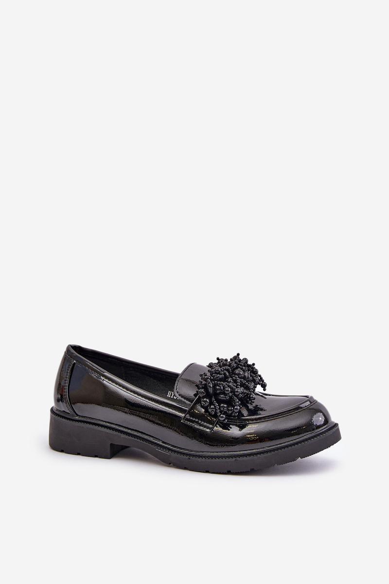 Women&#039;s patent leather moccasins S.Barski black