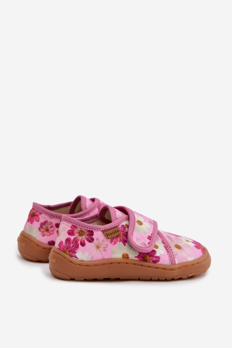 Dievčenské barefoot papuče Kwiatki Froddo